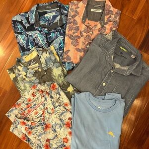 6 Men's Assorted Tommy Bahama Shirts Sz M and L